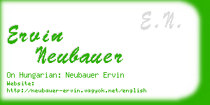 ervin neubauer business card
